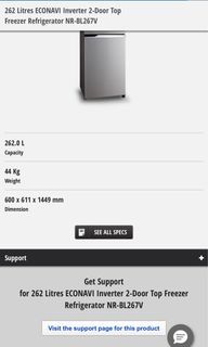 Used Panasonic Inverter Ref for rush sale