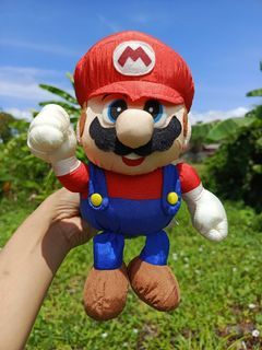 Vintage 1998 Squeaky Super Mario World Hammer Retro Video Game Plush Toy (Banpresto)