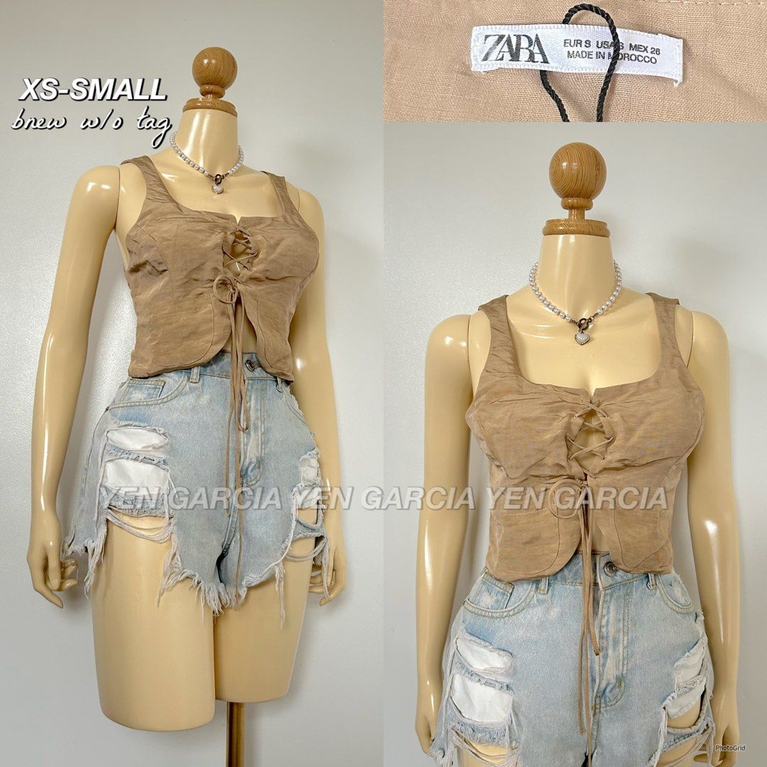 ZARA Self tie (Category: Sleeveless) located in Naga. Submitted by jamilaph (Listing ID 1359250217, Image 1). Description: New without tags fixed price fits xs-small.