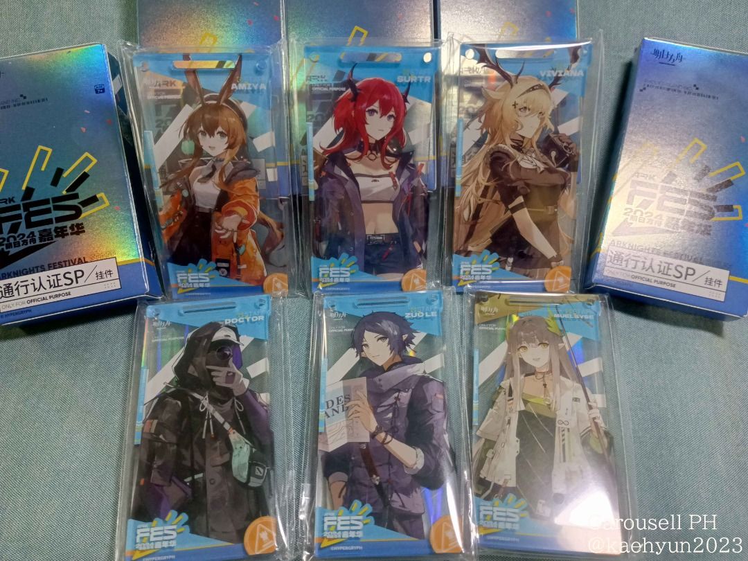 [Arknights] 2024 ArkFes Bag Tags (Category: Character Goods) located in Manila. Submitted by kaehyun2023 (Listing ID 1355936136, Image 1). Description: • Comes in original box and plastic. Removed from box only to verify character • Please inquire about character availability • For PH buyers only; Price is final, please avoid joy reserving. • Courier delivery: Buyer shoulders shipping fee • Meetup only available on Sat/Sun (subject to seller avai