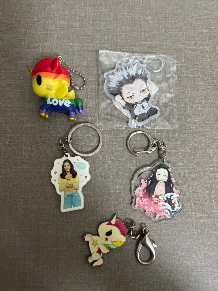 assorted keychains (Category: Other Merchandise) located in Singapore. Submitted by mqxnnie (Listing ID 1355898345, Image 1). Description: demon slayer anime haikyuu tokidoki nezuko kpop tzuyu twice keychains $2 each.
