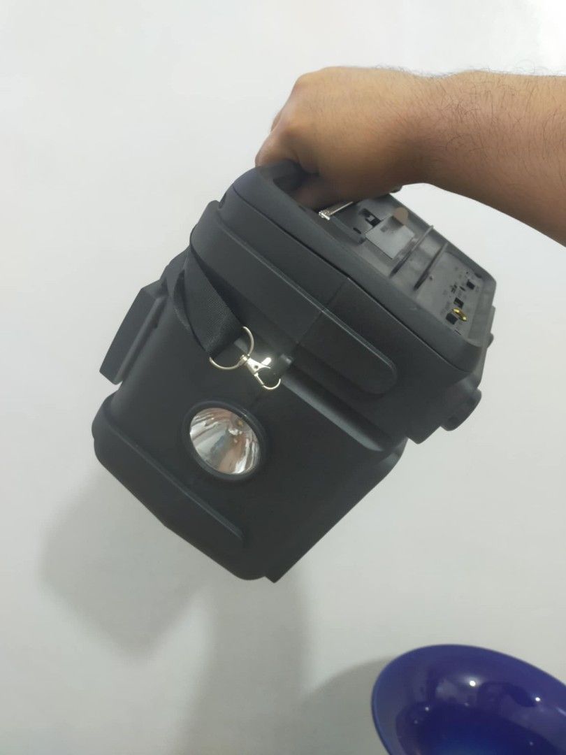Aston Solar/Rechargeable/Bluetooth/Radio/ Speaker (Category: Portable Audio Accessories) located in Pasay City. Submitted by bettergrey (Listing ID 1356032837, Image 3). Description: Aston Solar/Rechargeable battery/Bluetooth/Radio/ Speaker. all in one. pwedeng gamitin while charging, using Android Micro USB. may rechargeable battery. solar charging Bluetooth speaker flashing and flood light.