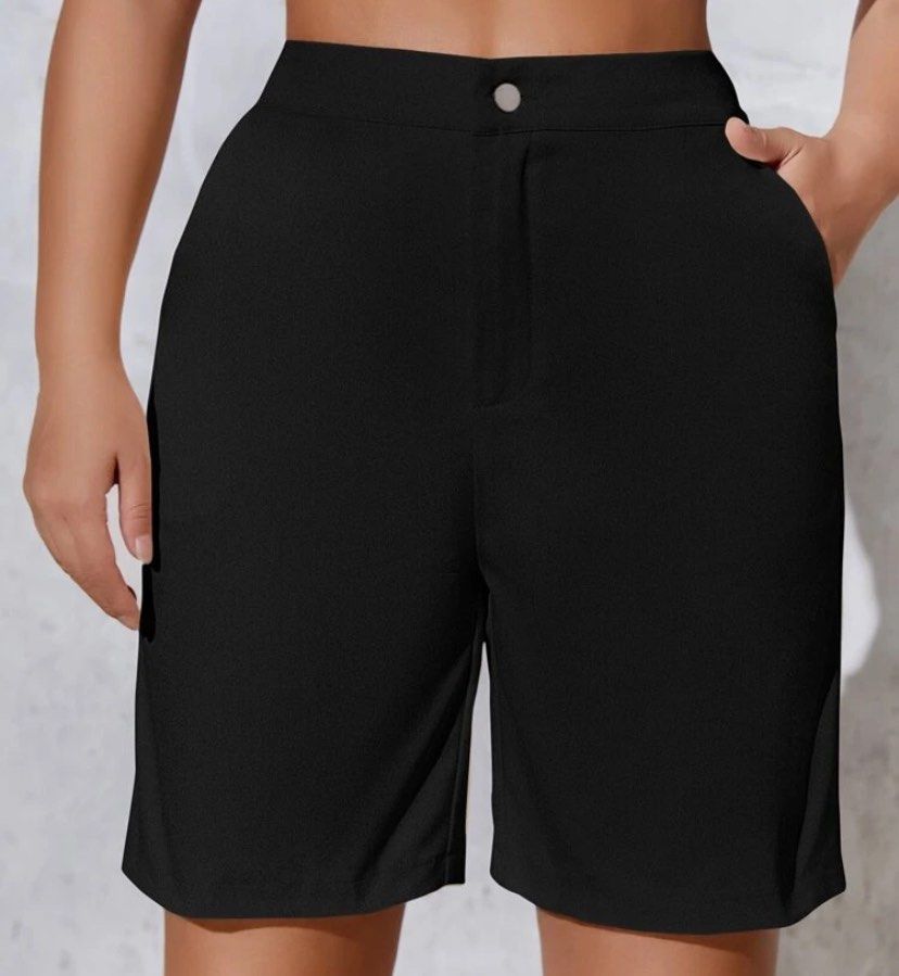 Shein Black Bermuda Shorts (Category: Shorts) located in Manila. Submitted by _dclutters (Listing ID 1355927869, Image 1). Description: bought from Shein, only used once. rfs: size too small.