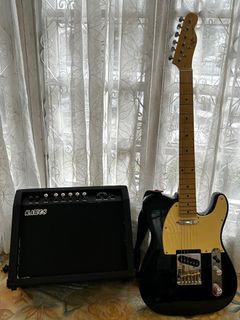 Black Telecaster Electric Guitar + 30 Watt Kawes Amplifier set