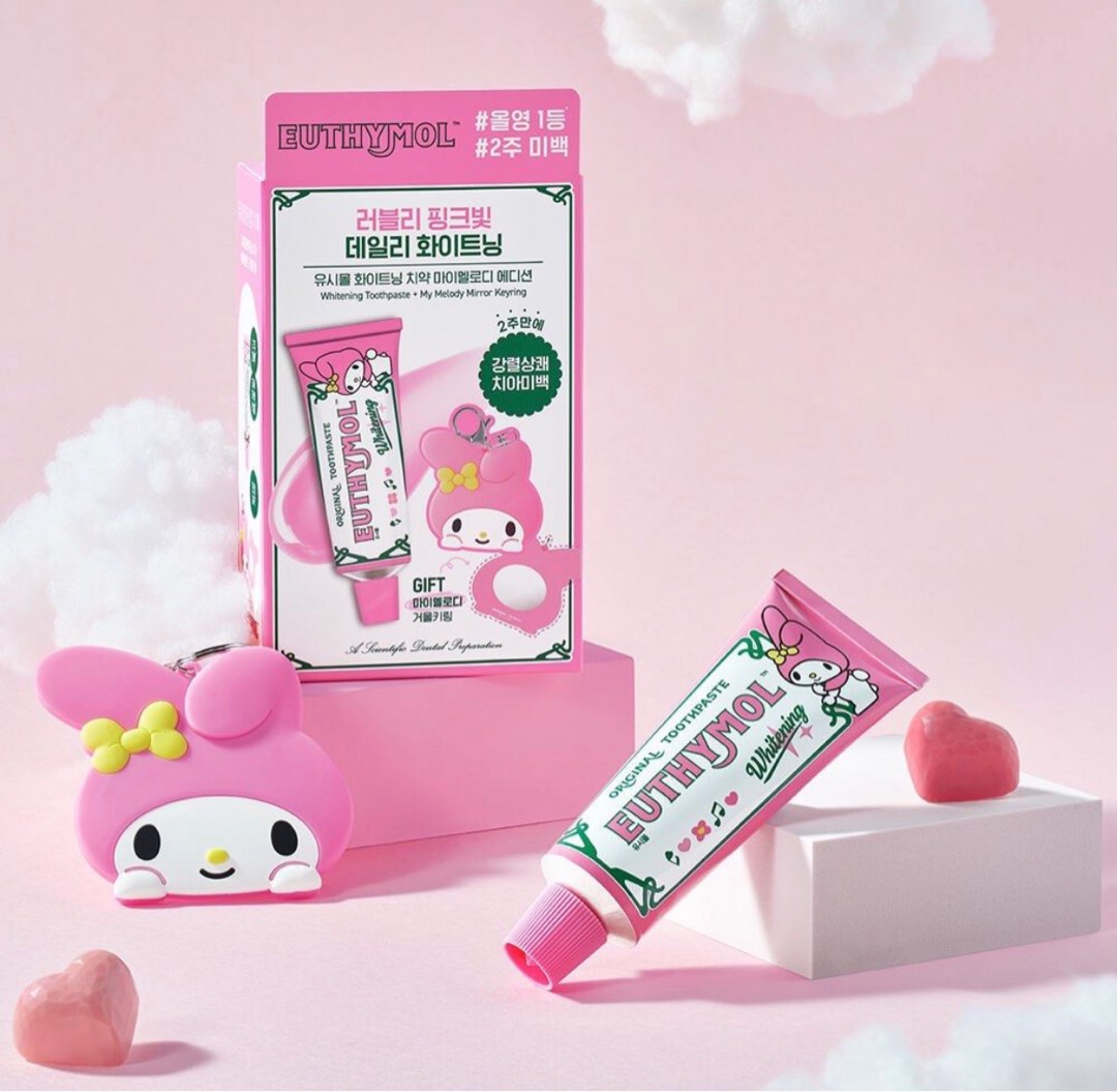Toothpaste Merodyl BNIP Euthymol x Sanrio whitening toothpaste my melody mirror key ring ...