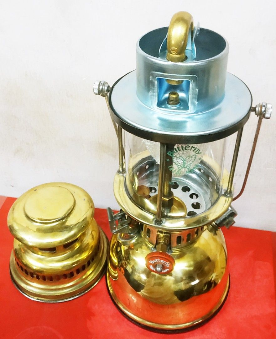 Butterfly Pyrex USA Pressure Lantern Brass Kerosene Lampu Pam Antik ...