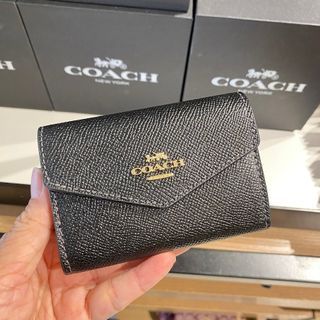 Coach Flap Card Case CH487 - Black