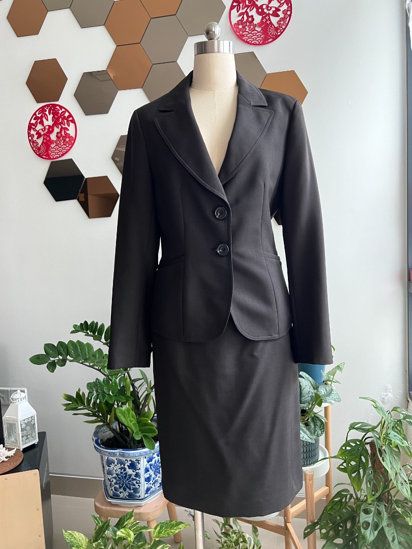 Chocolate Brown Pure Cotton A-line Office Wear Suit with Sleek Embroidery work on neck main image 1