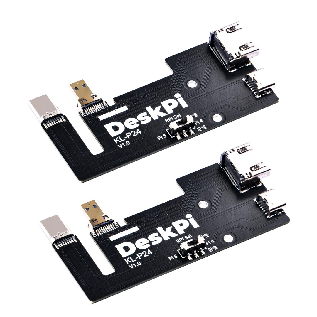 DeskPi KL-P24 Micro HDMI to HDMI Adapter Board for Raspberry Pi 5 / Pi ...