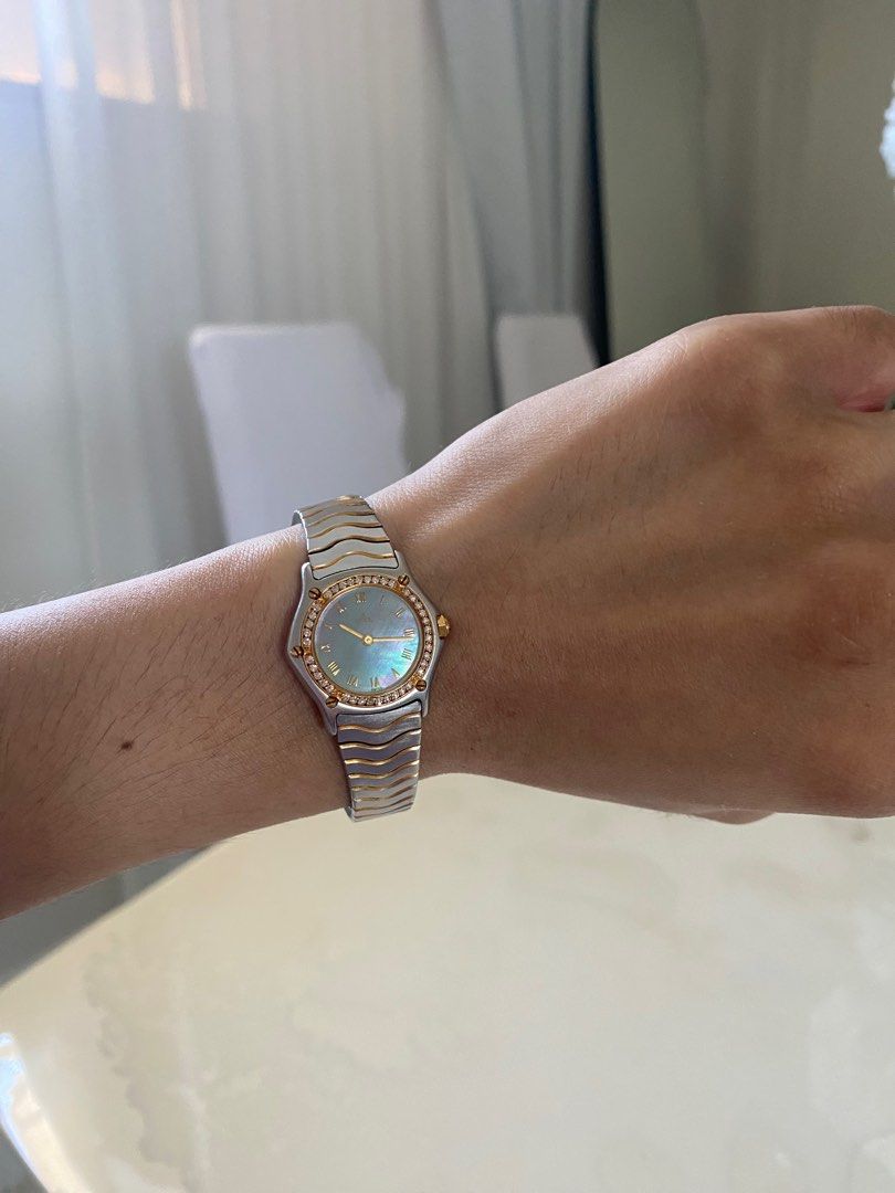 Ebel 18ct diamond watch (Category: Luxury Watches) located in Makati City. Submitted by mendozaje27641 (Listing ID 1355924179, Image 2). Description: Brand: ebel Diamond watch 18ct gold bezel Mother of pearl.