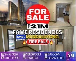 Fame Residences 1bedroom condo unit clean title for sale in Mandaluyong