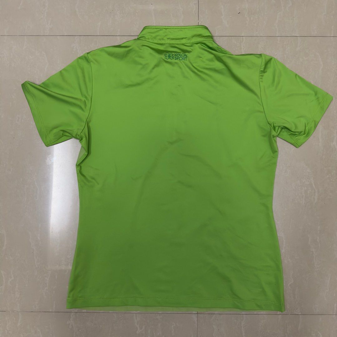 KOLON SPORT shirt (Category: Shirts) located in Rizal. Submitted by ffoie (Listing ID 1355904879, Image 2). Description: Size tag: 90 (can fit S to M) Color: Apple Green Pit to pit: 16.5 in RFS: declutter .