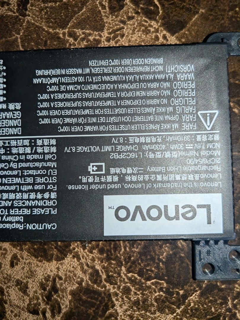 Lenovo IdeaPad Battery (Authentic) L16C2PB2 (Category: Computer Parts) located in Quezon City. Submitted by deinge (Listing ID 1355987586, Image 1). Description: Brand: Lenovo Model: L16C2PB2 Capacity: 4030 mAh ORIGINAL ❗Negotiable ❗Buyers SF rfs: Scraps.