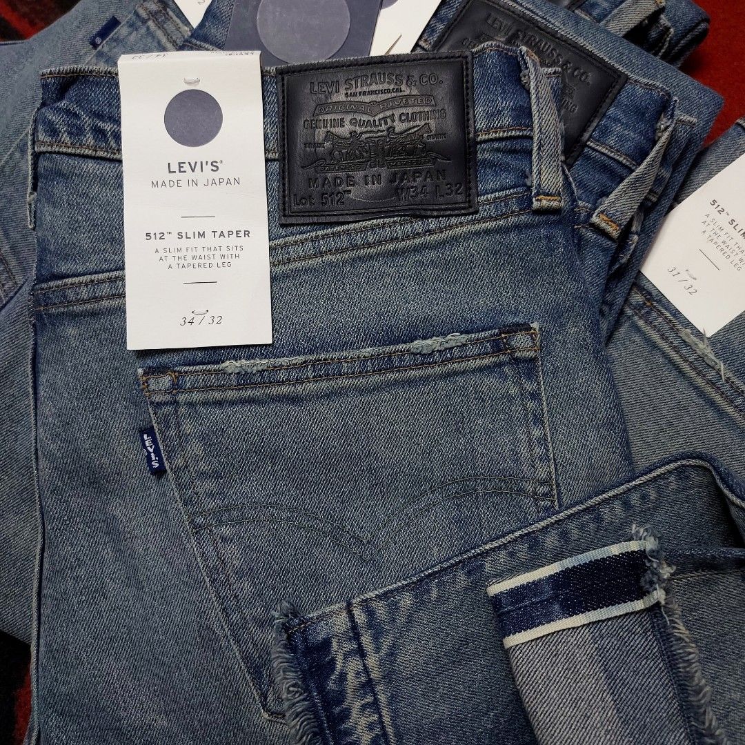 LEVI'S 512 SLIM TAPER RIPPED JEANS SELVEDGE DENIM ORIGINAL (MADE IN ...