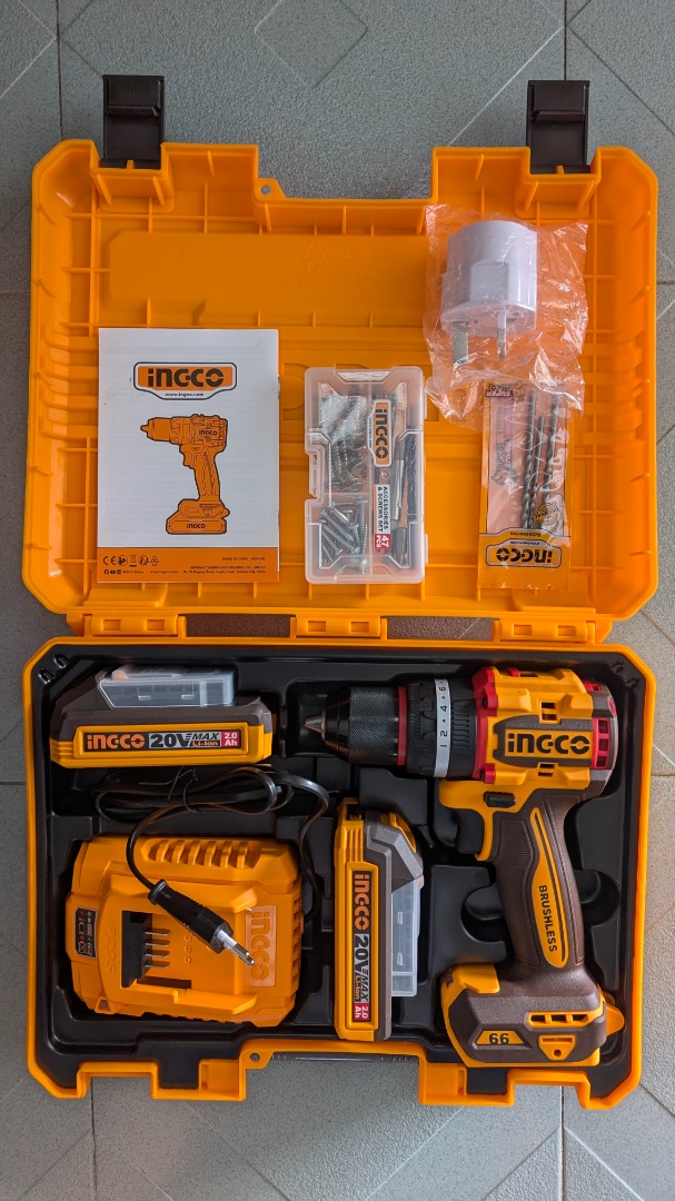 One set of Brand new in Box ingco cordless hand drill, Furniture & Home ...