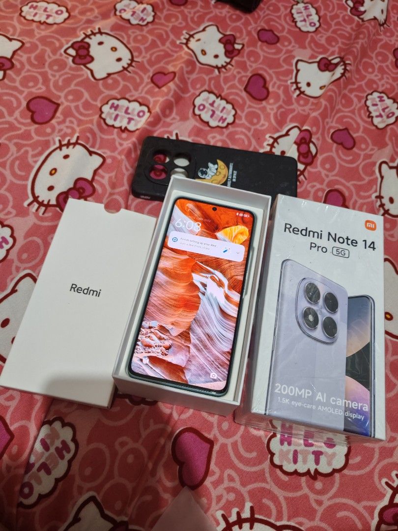 Redmi note 14 pro 5g (Category: Xiaomi) located in Manila. Submitted by skychoochoo (Listing ID 1355838555, Image 2). Description: No issue Complete Good as new 18k sa mall 13500 na lang.