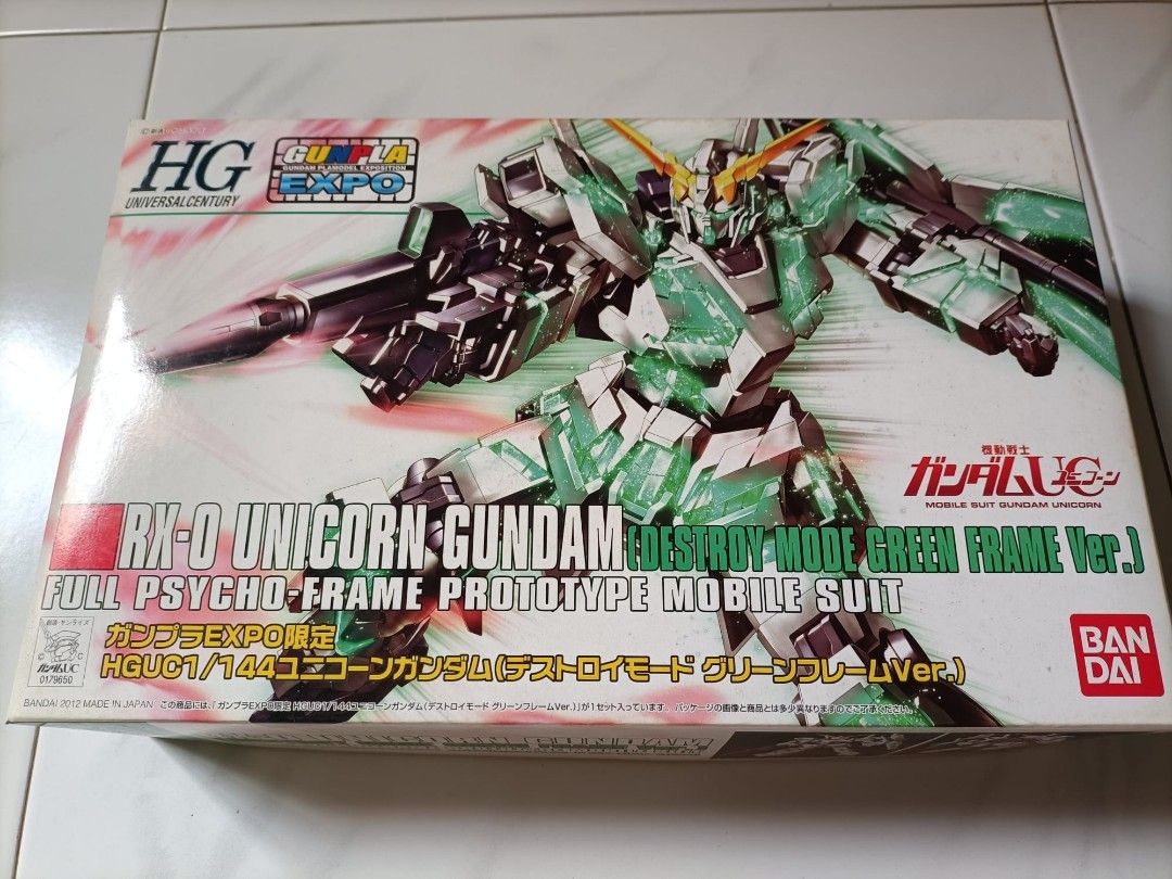 RX-0 Unicorn Gundam (Destroy Mode Green Frame Ver.) - Gunpla EXPO (Category: Gundam Model Kits) located in Singapore. Submitted by twiddymodel (Listing ID 1355892041, Image 1). Description: .