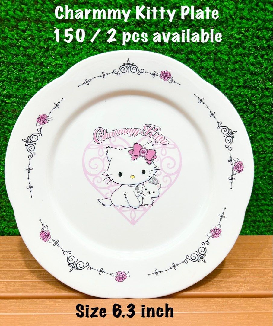 Sanrio Charmmy Kitty Ceramic Plate (Category: Other Kitchenware & Tableware) located in Binan City. Submitted by mayjhe (Listing ID 1355900005, Image 1). Description: ✨ For Sale ✨ ☘️ Charmmy Kitty ☘️ Ceramic Plate 🌸 Other details posted 🔖 Price is ₱ 150.00 each 🌸 MOP : Gcash 🛵 Courier J&T and Lalamove 🇵🇭 Location Biñan Laguna 📋 Shipping by schedule ☘️ For Fragile Items we ensure the the items are packed securly with bubble warp & carton di
