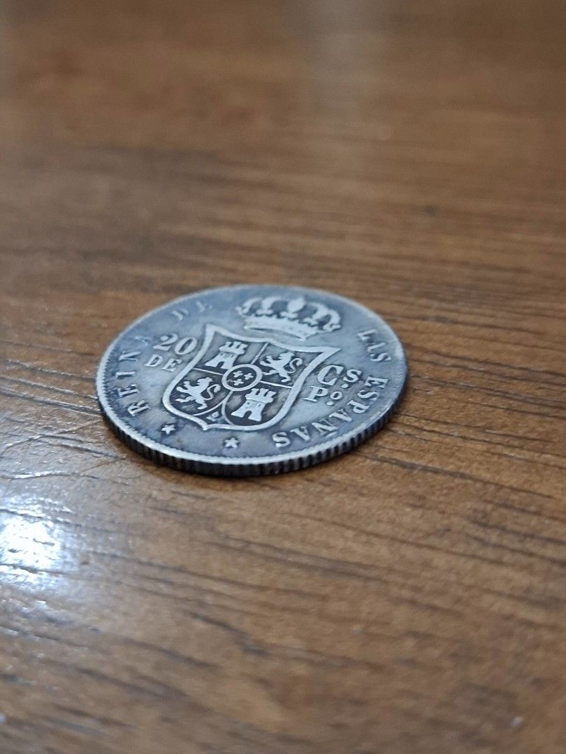Spanish-era silver coin 1868 20-Centimos (Category: Currency) located in Quezon City. Submitted by ejo23 (Listing ID 1355924124, Image 3). Description: 1868 Spanish period 20 centimos coin. 90% silver. Circulated, but still with very good detail on the coin. Feel free to message for questions and more photos!.
