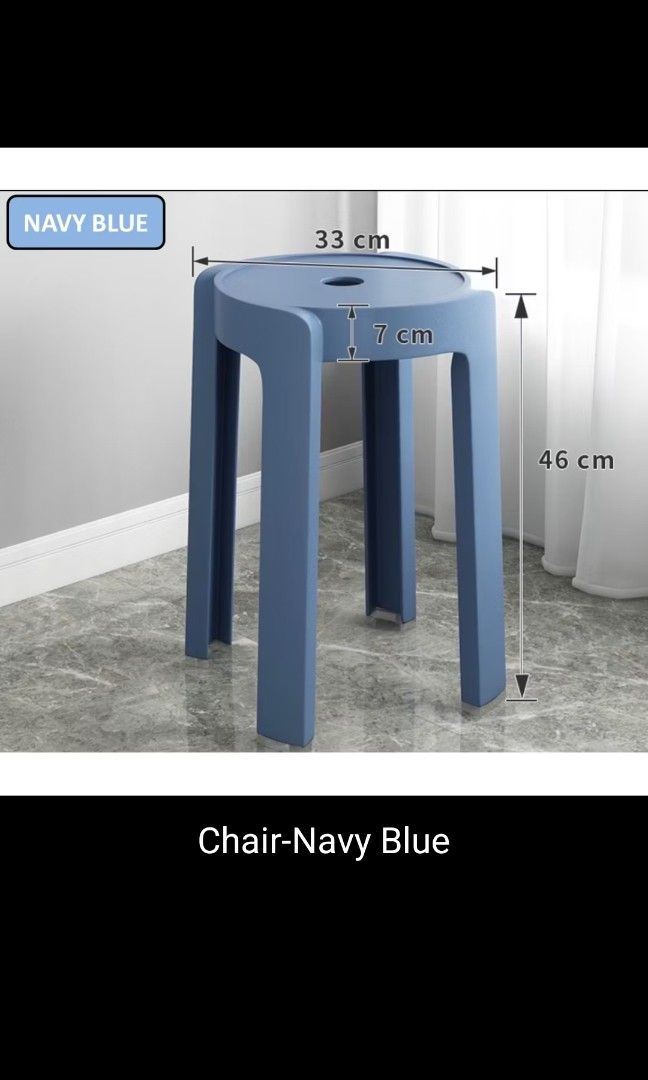 Stackable Chairs (Category: Chairs) located in Singapore. Submitted by yuemoon1 (Listing ID 1355892574, Image 3). Description: Self collection at my block. 4 pink 2 light blue 2 dark blue $7 each All at $50.