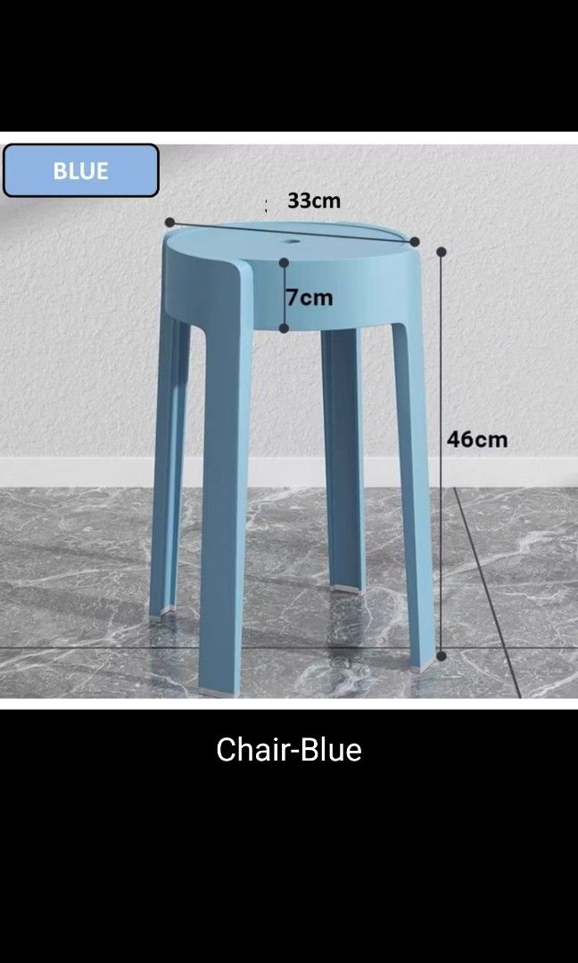 Stackable Chairs (Category: Chairs) located in Singapore. Submitted by yuemoon1 (Listing ID 1355892574, Image 1). Description: Self collection at my block. 4 pink 2 light blue 2 dark blue $7 each All at $50.