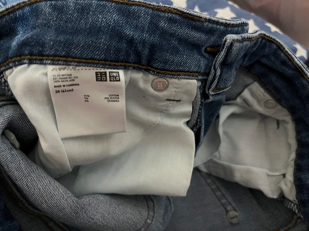 Uniqlo Slim Fit Jeans (Category: Jeans) located in Manila. Submitted by galaxyph (Listing ID 1355998074, Image 3). Description: Size: 24-25”.