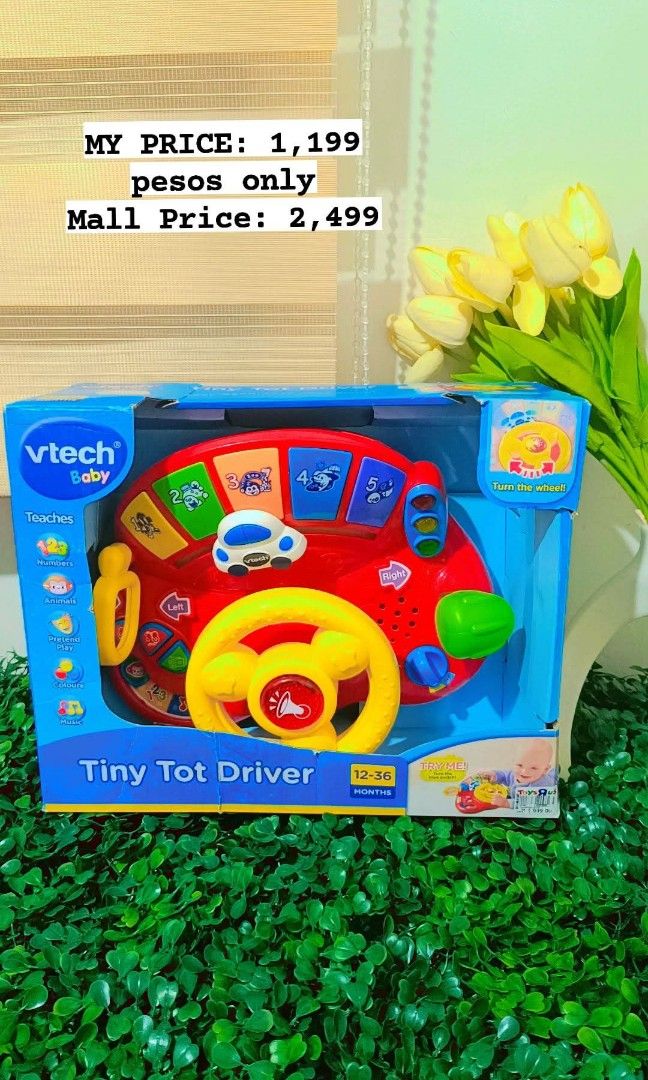 Vtech Tiny Tot Driver (Category: Educational & Learning Toys) located in Quezon City. Submitted by mhoniqvela04 (Listing ID 1355838345, Image 1). Description: CHEAPER THAN MALL PRICE✅ Guaranteed Original💯 Mall Pullout✅ 100 % Working✅ With Free Batteries✅ Complete Set✅ Actual pic posted✅.