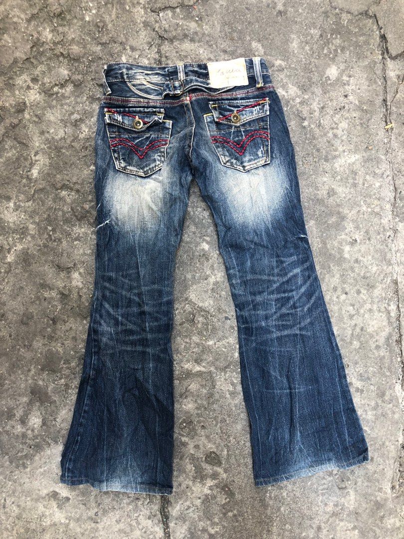 Y2K Lolita Flare Pants (Category: Jeans) located in Las Pinas. Submitted by vanqueta_d (Listing ID 1355948454, Image 2). Description: Y2K Lolita Flare Pants Size 27 Length 36.5 450 shipped via jnt 📍Las Piñas City.
