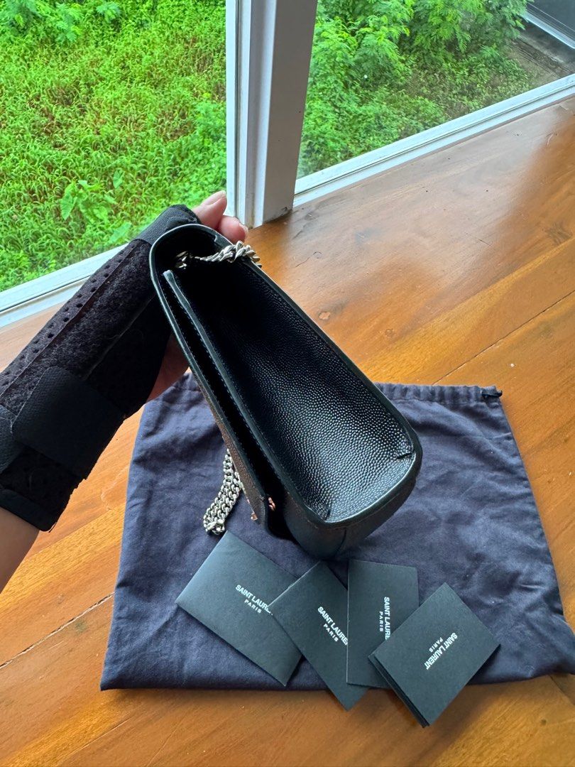 YSL Kate medium size (Category: Luxury Bags & Wallets) located in Iloilo. Submitted by imnolittlej (Listing ID 1356042308, Image 3). Description: YSL Kate medium size Black with silver hardware With dustbag and care cards Can be worn as shoulder bag, sling bag or cross-body bag.