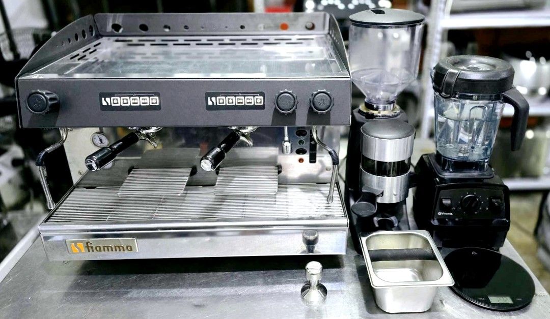 2GROUPS COMMERCIAL ESPRESSO MACHINE +GRINDER +VITAMIX (Category: Coffee Machines & Makers) located in Bulacan. Submitted by iamvanillapeach (Listing ID 1359392652, Image 2). Description: Fiamma Caravel 2 cv tc 2 groups espresso machine (made in portugal Europe) With Quamar doser grinder & Vitamixe320 high power blender. Free knockbox & digital scale. Used/good working condition. With 30 days service warranty. You can try in actual if pick up. We 
