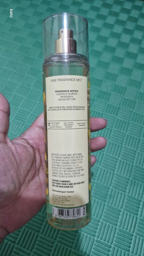 BBW body mist (Category: Fragrance & Deodorants) located in Marikina City. Submitted by thirfty_treasures (Listing ID 1359381203, Image 2). Description: unused/ unsprayed buy any 2 BBW mist for 600 phph RFS : excess pasalubong from US location: Marikina.