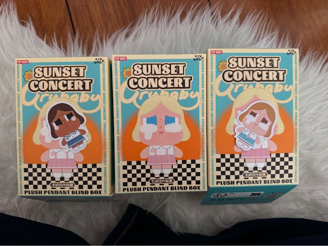 Crybaby Sunset Concert (Category: Designer & Blind Box Toys) located in Quezon City. Submitted by tinytravels (Listing ID 1359354226, Image 1). Description: Brand new. 2 open box - sealed foil (purplish blue and beige blue).