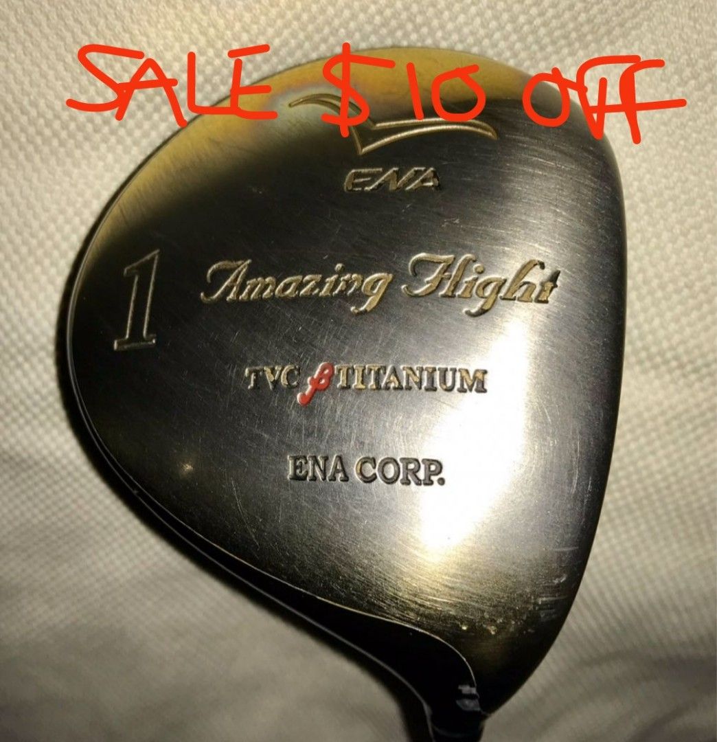 ENA ‘Amazing Flight’ Titanium Driver •Men’s R/H (Category: Golf) located in Singapore. Submitted by fair_way_2_golf (Listing ID 280526765, Image 1). Description: • Men’s right handed golf club with graphite shaft • ENA ‘Amazing Flight’ Titanium Driver • Crane tuned ‘98/015’ graphite shaft with regular flex • Original ENA grip is still in very good condition • Club is in like new condition overall • Offered at a very reasonable price already, so n