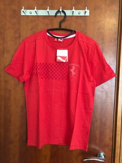 Ferrari 男裝法拉利 X Puma 紅色 Tee T Shirt 格仔 衫 S  L64215940099329110