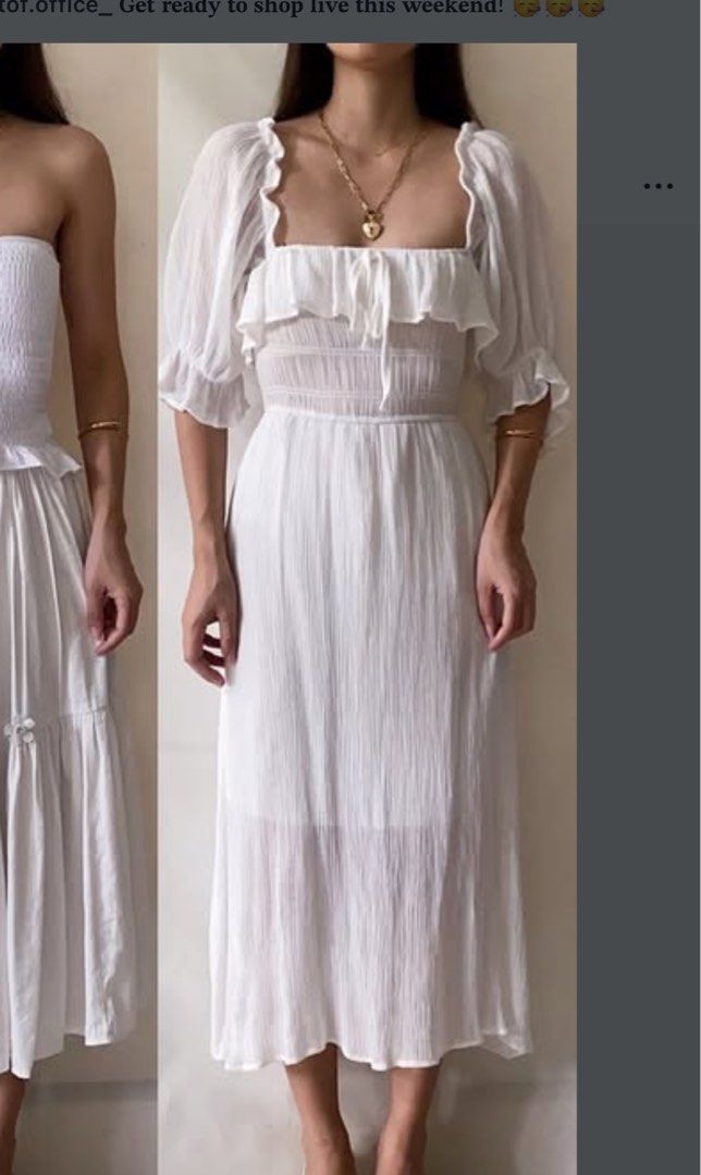 High quality white puff sleeve dress (Category: Dresses) located in Quezon City. Submitted by fergachoo (Listing ID 1359457407, Image 1). Description: 💟 used once 💟 size xs-small 💟 cutesy.