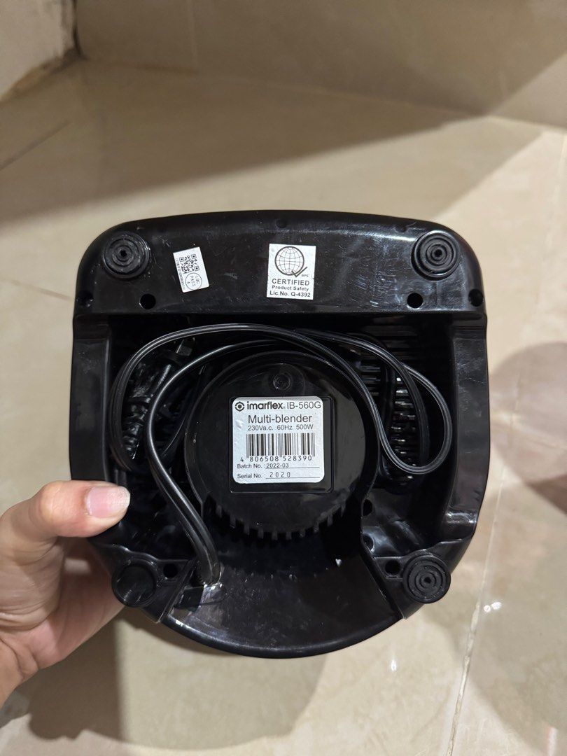 Imarflex Blender IB-560G (Category: Juicers, Blenders & Grinders) located in Quezon City. Submitted by abckicks (Listing ID 1359381612, Image 3). Description: Imarflex Multi-Blender IB560G Bough at SM ₱2k Selling 1.5k Used once Nasira na po yung box 📍Tandang Sora QC 🚚 Lalamove/JRS/Flash Express 💰 Gcash/BPI.