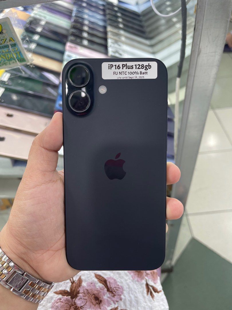 Iphone 16+ 128gb 100% Batt NTC FU (Category: iPhone 16 Series) located in San Juan City. Submitted by javedsgadgetshop (Listing ID 1359346796, Image 1). Description: INSTALLMENT OPTIONS : SPAY LATER / GGIVES / CREDIT CARD! WE BUY AND SELL SO PWEDE MAGBINTA OR SWAP ! Quick Specs : 47,000 💵 Iphone 16+ •128gb •NTC Variant •100% batt health •Factory Unlock •100% Smoothness •No hidden issue | No Repaired •100% Authentic | Not Refurbished •w/ OEM Char