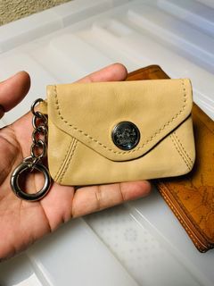 Leather card wallet coach