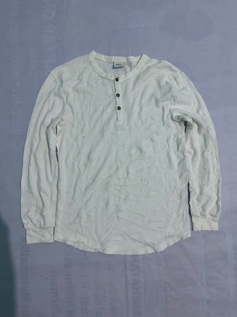 longsleeve kerah berkancing zara not uniqlo hnm stussy vintage outfit ...