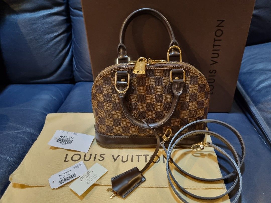 LV - Alma Bb Damier (Category: Luxury Bags & Wallets) located in Quezon City. Submitted by sapphirene (Listing ID 1358540296, Image 1). Description: Louis Vuitton Alma Bb Damier, use only few times, with dustbag, paper bag, box..