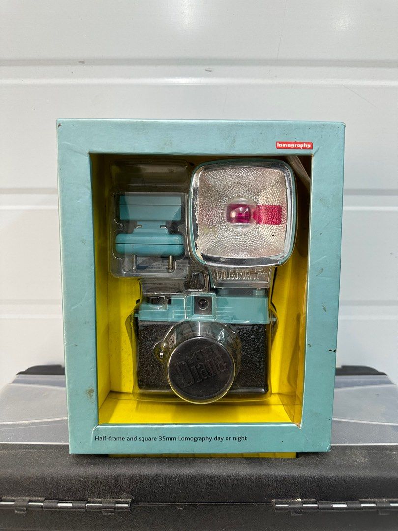 Mini Diana F+ Camera (Category: Cameras) located in Manila. Submitted by dominicju40682 (Listing ID 1359321064, Image 1). Description: Lomography Mini Diana with flash and box Shutter works Dummy film tested Film mask to half frame working Cosmetics 9+/10 Flash untested PM me for any inquiries, price still negotiable RFS: decluttering.
