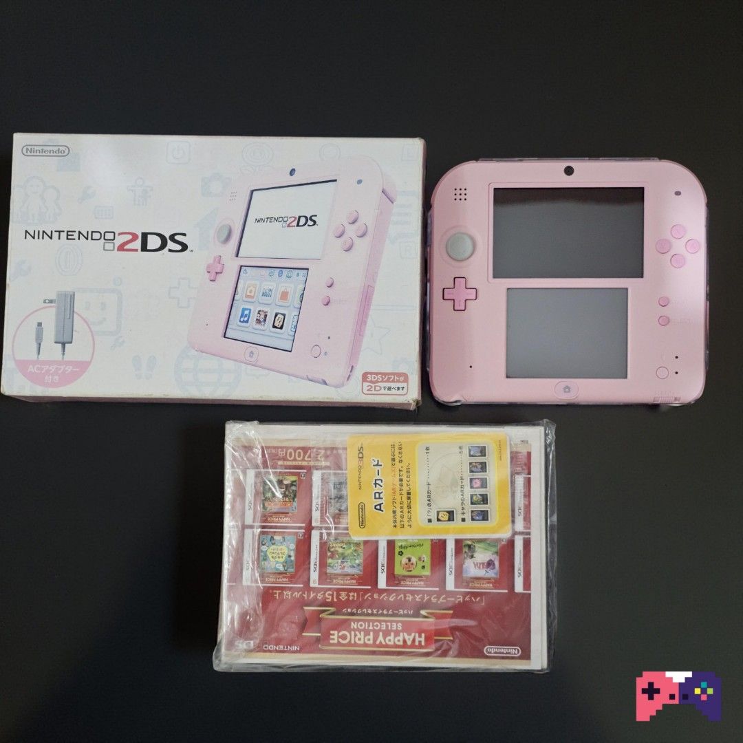 Nintendo 2DS Pink (Rare) (Category: Nintendo) located in Paranaque City. Submitted by john020497 (Listing ID 1353159997, Image 1). Description: - Brand new condition. With box, ar cards, manuals, crystal case and charger. - With 64gb memory card. - No issue..