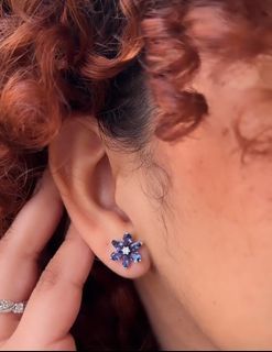 PANDORA BLUE HERBARIUM FLOWER STUD EARRINGS
