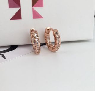 Pandora Pave Heart hoop earrings
