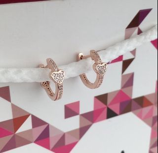 Pandora Pave Heart Hoop earrings