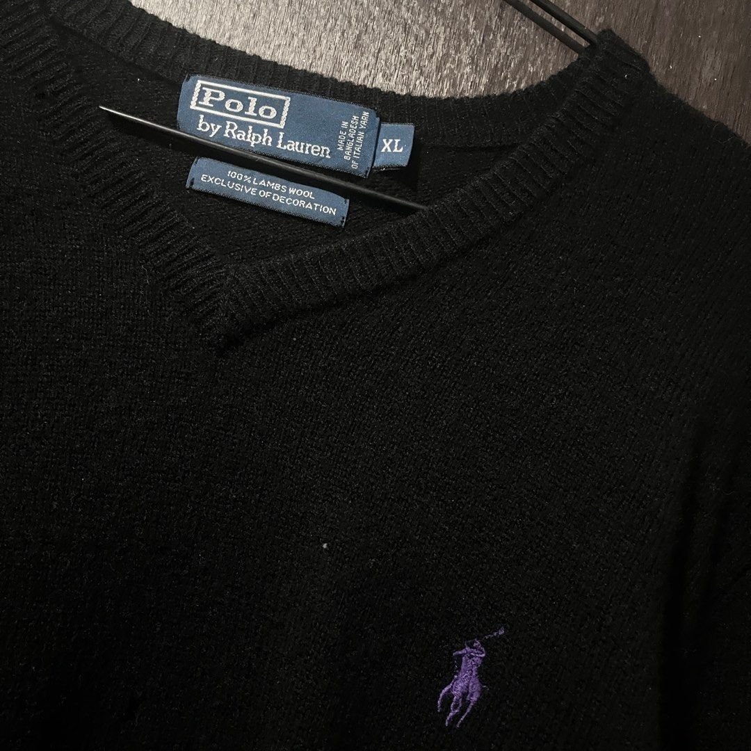 Ralph Lauren RL Lambs Wool Cardigan Pullover Sweater Black (Category: Coats, Jackets and Outerwear) located in Batangas. Submitted by x.coutures (Listing ID 1359381440, Image 2). Description: 𝚡.𝚌𝚘𝚞𝚝𝚞𝚛𝚎𝚜 𝚘𝚗 𝚒𝚐 & 𝚌𝚊𝚛𝚘𝚞 Item: Ralph Lauren Sweater Black 🙌 Dimensions as follows Length: 26 inches Width: 23 inches Condition: Very Good Issues: pinholes -No Deletion of comment nor flaking 🙏. -Please manage your expectations since all i