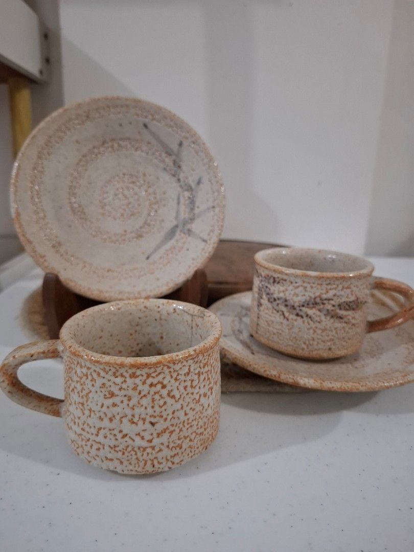 Rustic Stoneware Duo (2 Sets) (Category: Coffee & Tea Tableware) located in Pilar. Submitted by missteapot (Listing ID 1359436622, Image 2). Description: Slightly used or Display only. For Content Creation & Tea/Tablescape Photography. Pretty in actual and in photos..