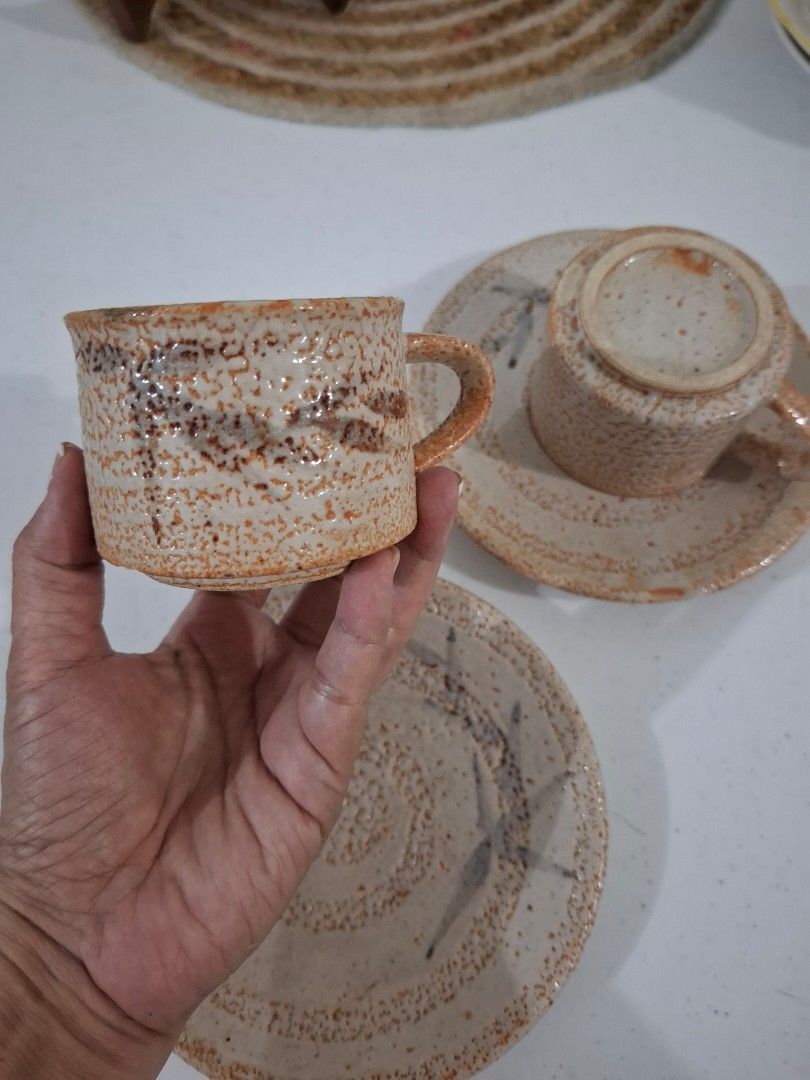 Rustic Stoneware Duo (2 Sets) (Category: Coffee & Tea Tableware) located in Pilar. Submitted by missteapot (Listing ID 1359436622, Image 3). Description: Slightly used or Display only. For Content Creation & Tea/Tablescape Photography. Pretty in actual and in photos..
