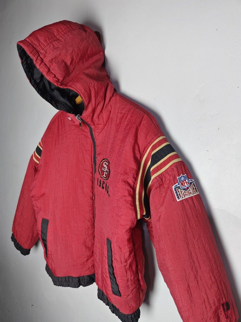 Vintage Pro Player San Francisco 49ers jacket (Category: Coats, Jackets and Outerwear) located in Quezon City. Submitted by wonderzone_2026 (Listing ID 1359334939, Image 2). Description: Vintage Pro Player San Francisco 49ers jacket, boxy type Size: Small to Medium Women, can fit Small Men Length: 24 in Pit to pit width: 22 in Condition: Excellent Issue: None Mine: 1,800 + SF MOP: Gcash/ Maya/ Bank transfer MOD: Lalamove/ J&T/ LBC Loc: San Roque,