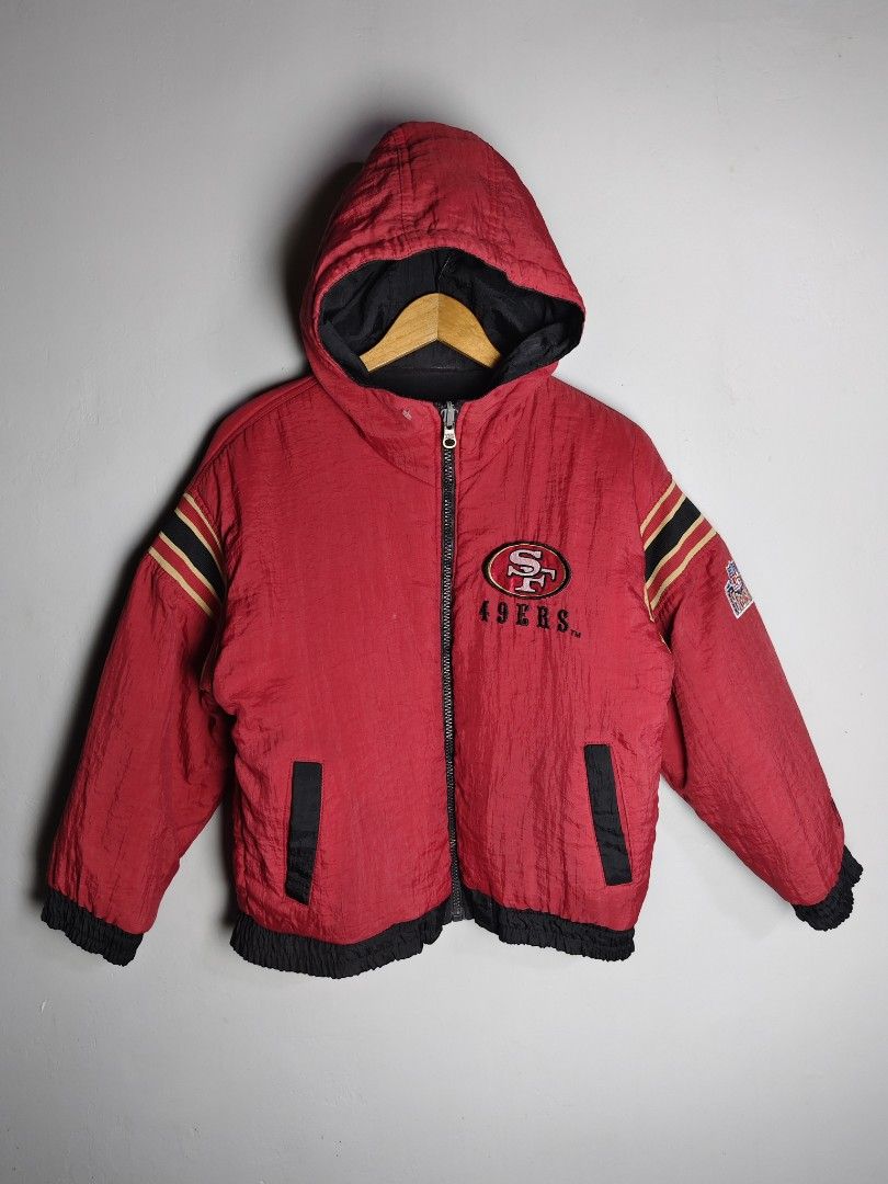 Vintage Pro Player San Francisco 49ers jacket (Category: Coats, Jackets and Outerwear) located in Quezon City. Submitted by wonderzone_2026 (Listing ID 1359334939, Image 1). Description: Vintage Pro Player San Francisco 49ers jacket, boxy type Size: Small to Medium Women, can fit Small Men Length: 24 in Pit to pit width: 22 in Condition: Excellent Issue: None Mine: 1,800 + SF MOP: Gcash/ Maya/ Bank transfer MOD: Lalamove/ J&T/ LBC Loc: San Roque,